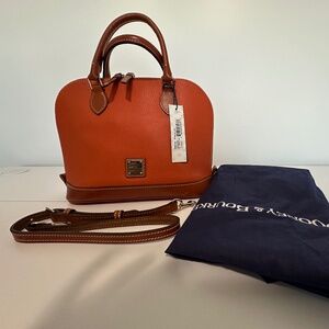 Dooney & Burke Pebble Grain Zip Zip Satchel, Tangerine